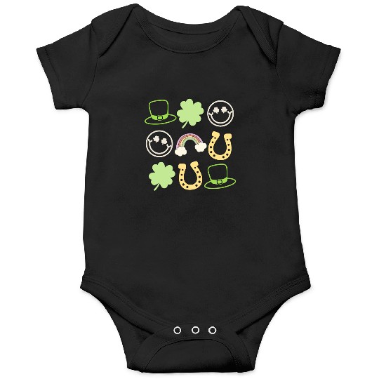 Retro St Patricks Day Women Shamrock Vintage St Onesies