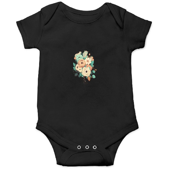 Florist Woman Minimalist Pastel Flower Bouquet Onesies