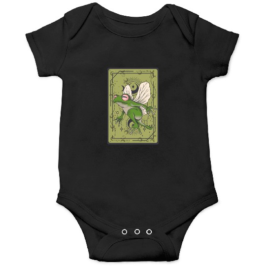 Frog Fairy Tarot Card Celestial Moon Occult Cottag Onesies