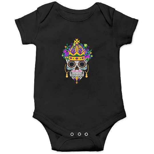 Mardi Gras Costume Flower Sugar Dia De Los Muertos Onesies