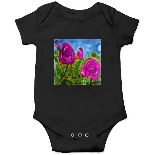 Hand Painted Roses Onesies Onesies Mugs Tote Bags