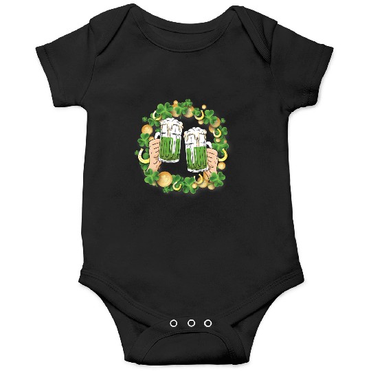 St. Patrick's Day Irish Green Beer, Wine Cups Onesies