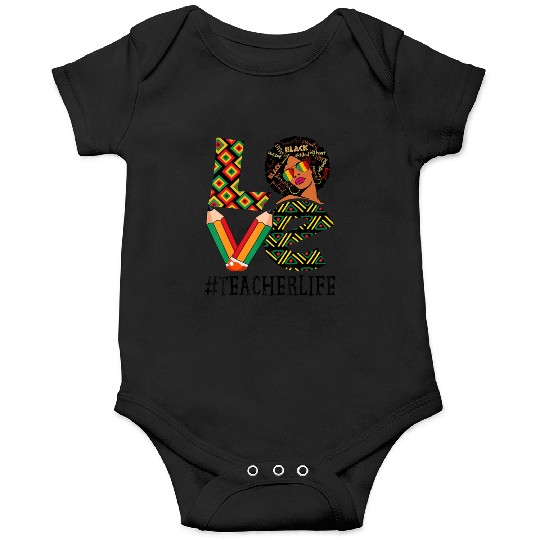 Teacher Love Afro African American Onesies