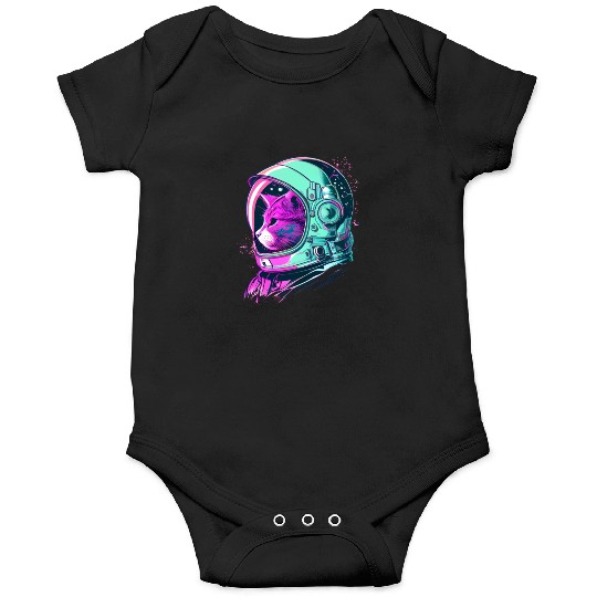 Aesthetic Vaporwave Space Cat 80s 90s Astronaut Onesies