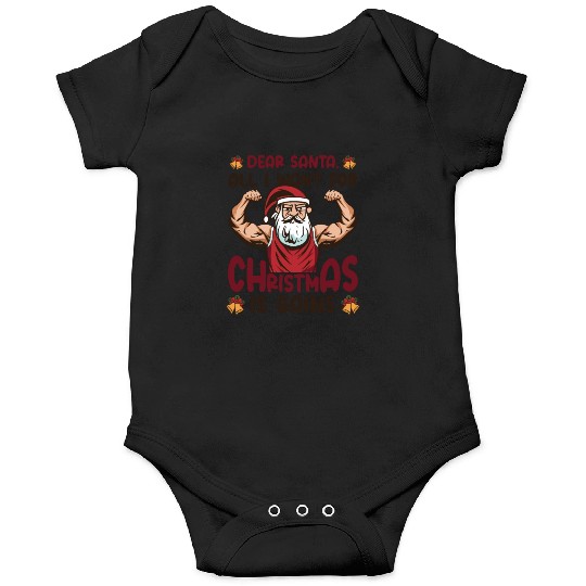 Dear Santa Christmas Gym Training Holiday Workout Onesies