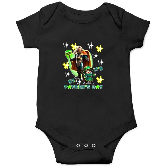 Kids St. Patrick's Day Shamrock "Thor, anime" Onesies