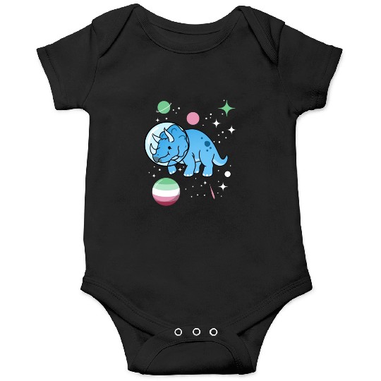 Abrosexual Pride Triceratops Astronaut Onesies