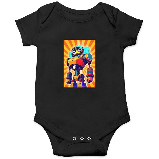 super hero cartoon iron man robot Onesies
