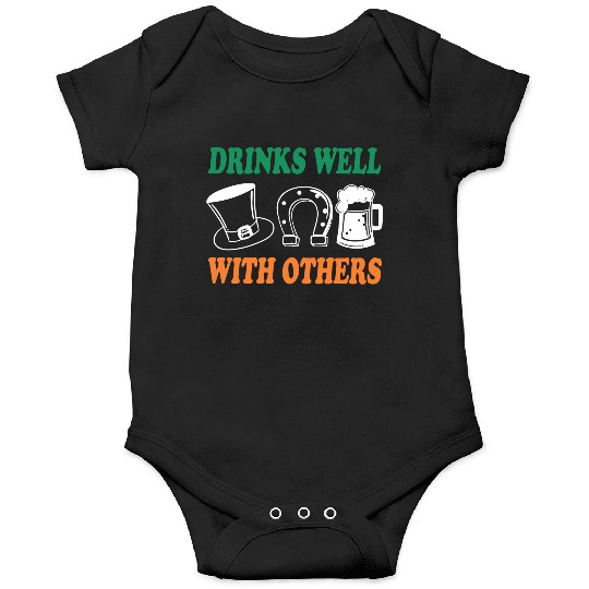 Shamrock Drinks Well With Others St Patrick's Day Onesies