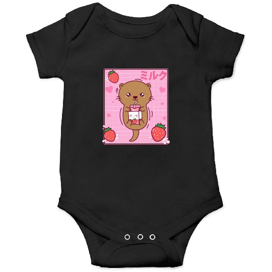 Kawaii Sea Otter Strawberry Milk Shake Otaku Onesies