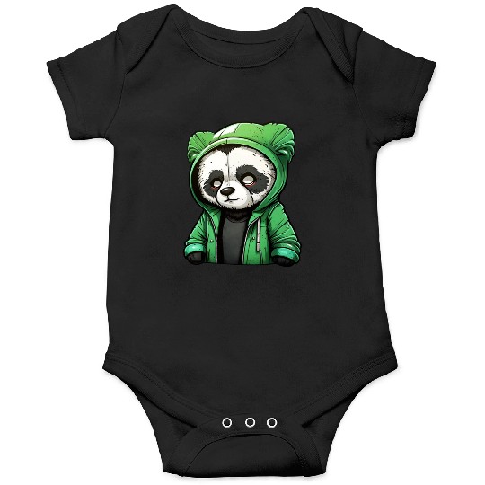 The panda in the green Onesies