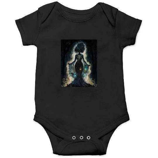 Black Nature Goddess - African American, Woodland Onesies