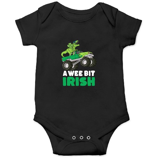 St Patricks Day A Wee Bit Irish T-Rex Truck Onesies