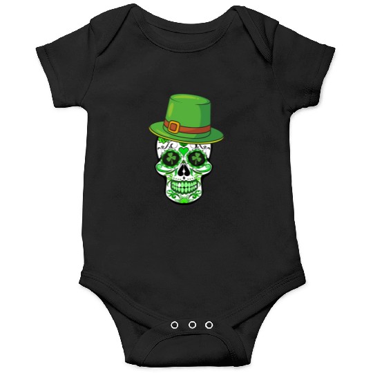 Sugar Skull Saint Patricks Day of the Dead Onesies