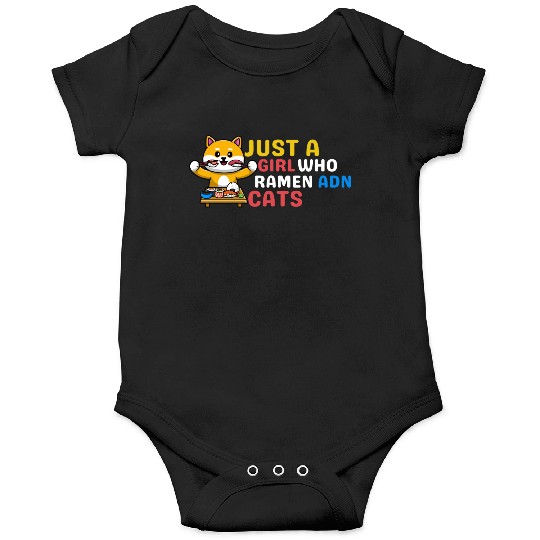 Just A Girl Who Loves Ramen And Cats Cute Animal Onesies