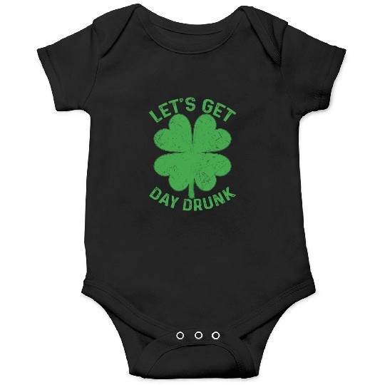 Let's Get Day Drunk Shamrock St Patricks Day Beer Onesies