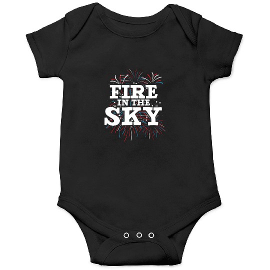 Fire In The Sky Patriotic America USA 4th Of July Onesies