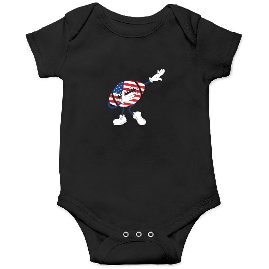 America USA Flag 4th Of July American Football Onesies