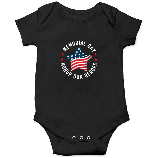 Patriotic Veteran USA Flag American Memorial Day Onesies