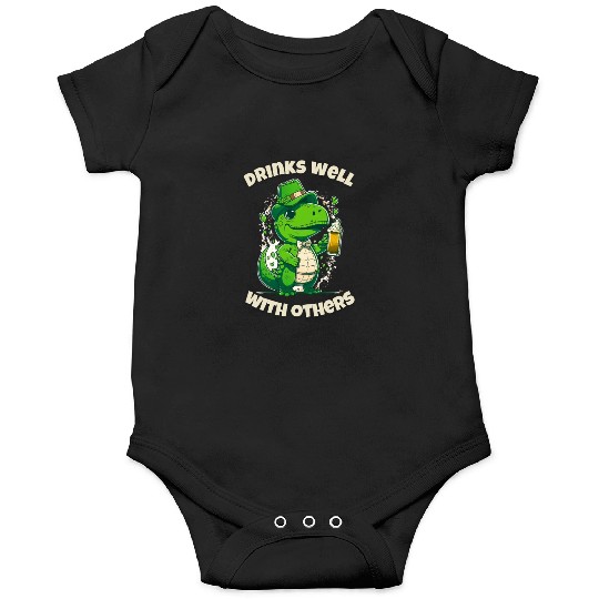 Drinks well with others st patrick's day Dinosaur Onesies