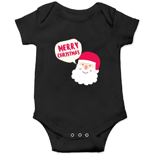 Merry Christmas Greeting Card Santa Saying Merry Onesies
