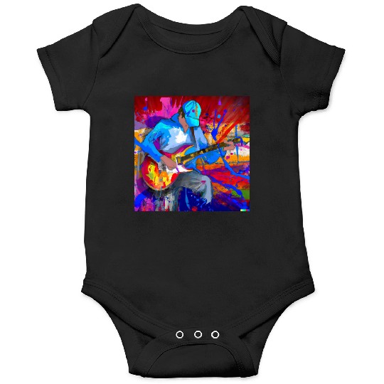 Guitar Player Graffiti Art Onesies