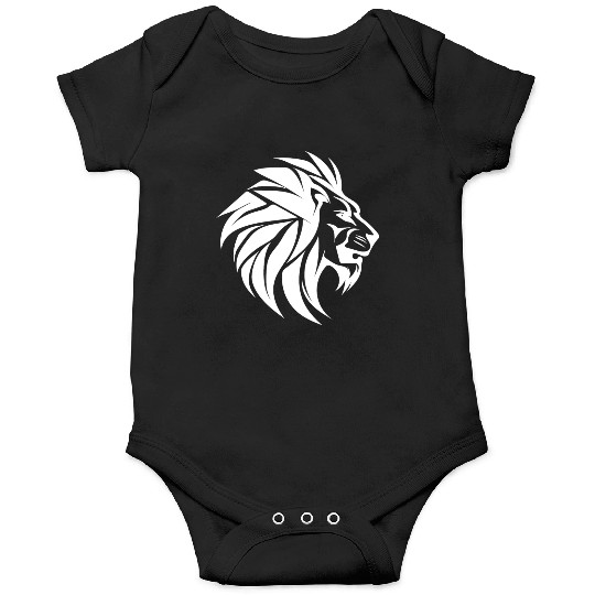 Large Lion Head With Mane Tattoo Style Onesies