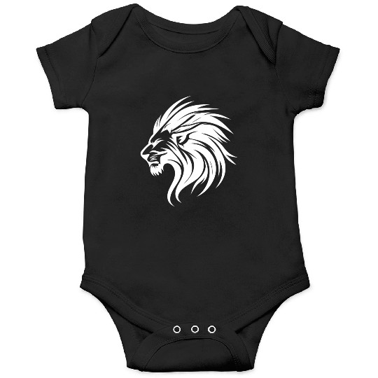 Evil Lion With Mane Tattoo Portrait Onesies