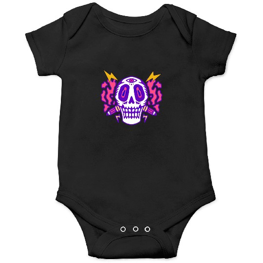 Psychedelic Skull Head Onesies