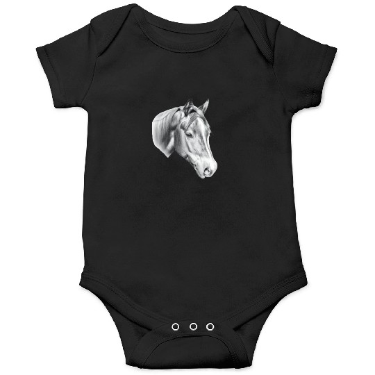 Horse head pencil drawing Onesies