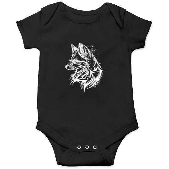 Elegant Fox In T Tattoo Ink Onesies