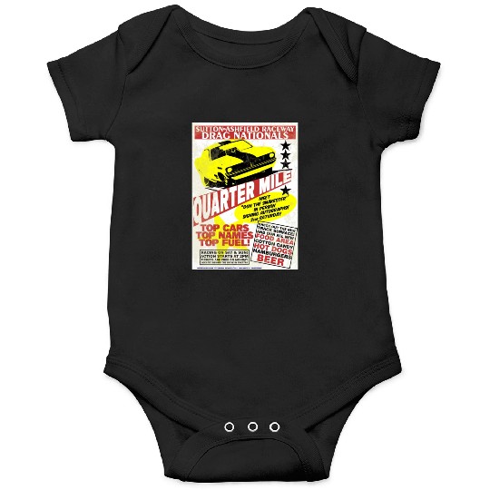 Vintage Hot Rod Classic Drag Racing Poster Onesies