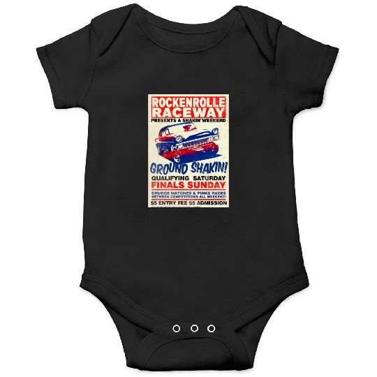 Vintage Hot Rod Classic Drag Racing Poster Onesies