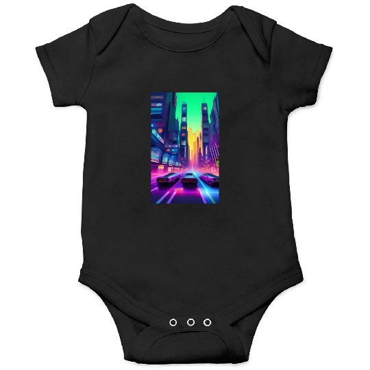 Future City Cyber Cyberpunk Scifi Design Onesies