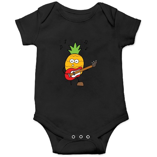 Funny Pineapple Playing Guitar Onesies