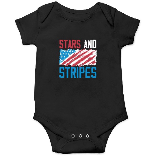 Stars And Stripes America USA Flag 4th Of July Onesies