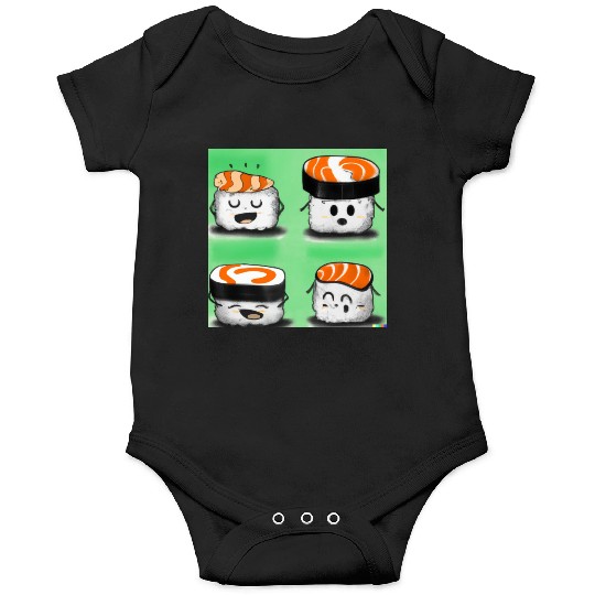 Happy Cheerful Sushi I Love Sushi Design Onesies