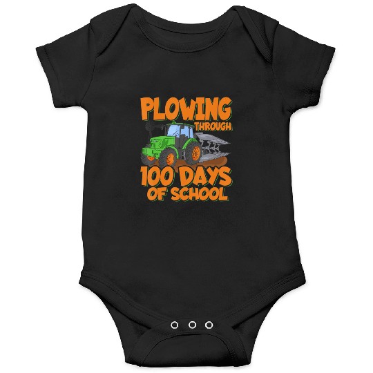 Plowing through 100 Days of School Farmer Tractor Onesies