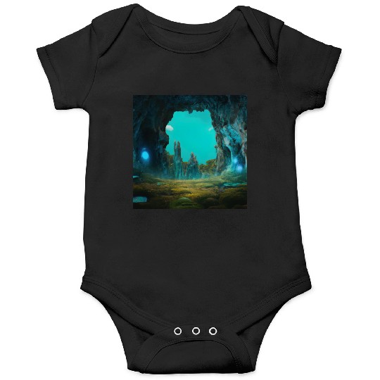 Bioluminescent Underground Landscapes Onesies