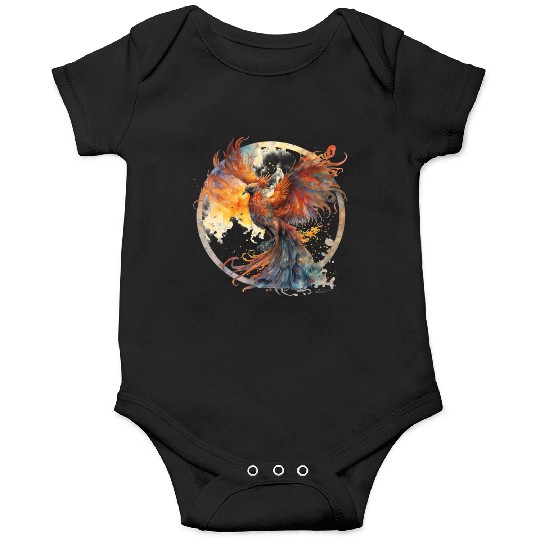 Fire Phoenix Watercolor Clipart Onesies
