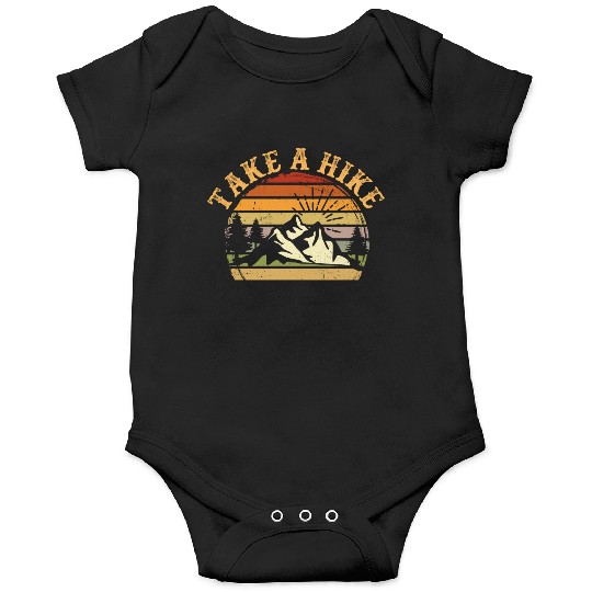 Take A Hike Retro Hiker Outdoors Camping Nature Onesies