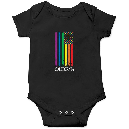 California Pride Month Pride Flag LGBT Community L Onesies