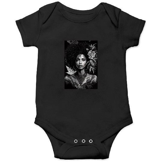 Black-and-White Afrocentric Art Onesies