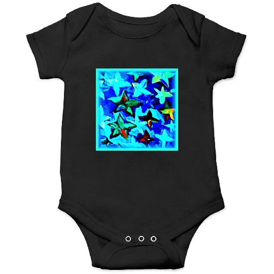 Blue Starry Night Sky Painting. Buy Now Onesies