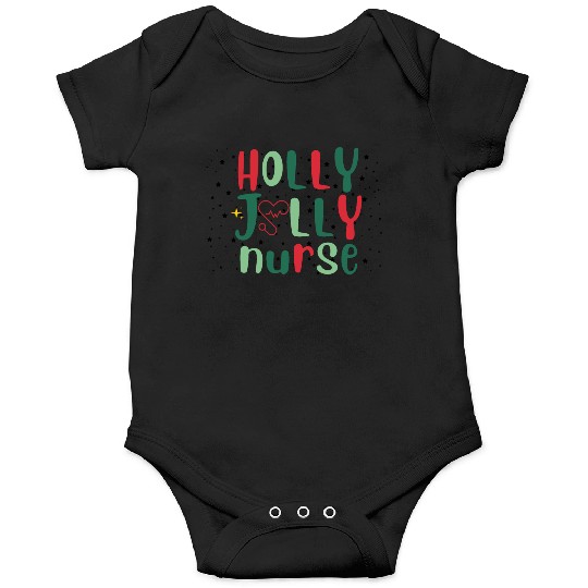 HOLLY JOLLY NURSE Onesies