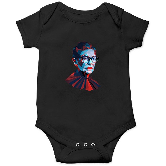 Ruth Bader Ginsburg low polygon design red blue Onesies