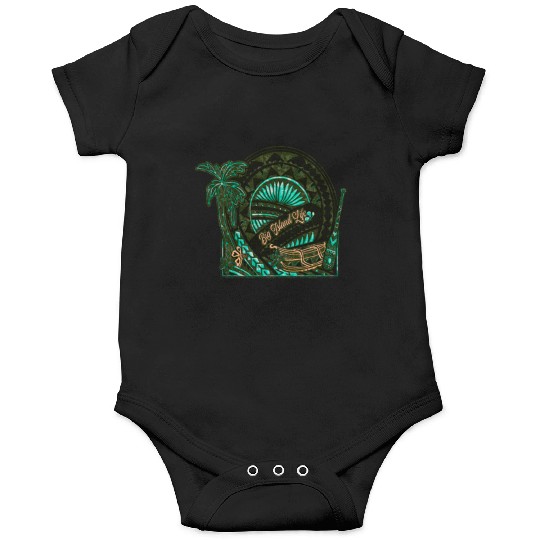 Big Island Outrigger Canoe Tribal Halftone Edges Onesies