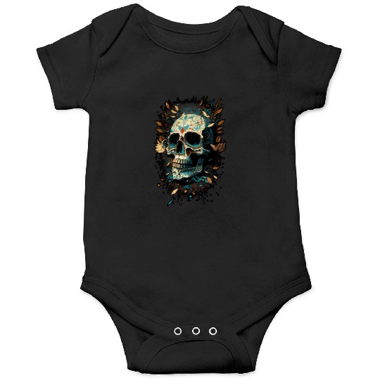 Skull Dia de los Muertos Halloween Tattoo Gift Onesies