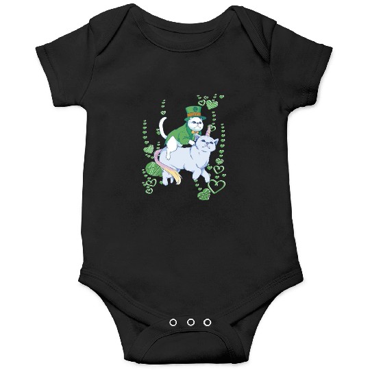 Kleeblatt Ireland cat unicorn green st Patricks Da Onesies