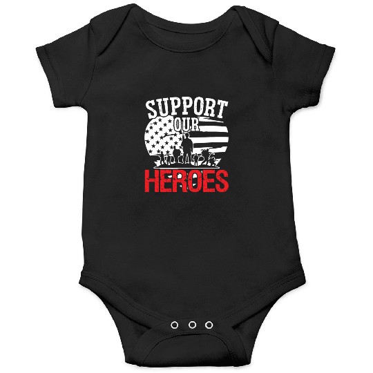 Soldier support our heroes military army veteran Onesies